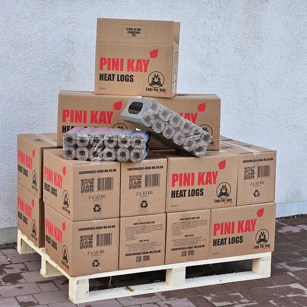 Pini Kay Heat Logs supplied from Latvia to UK- timberlatvia.com